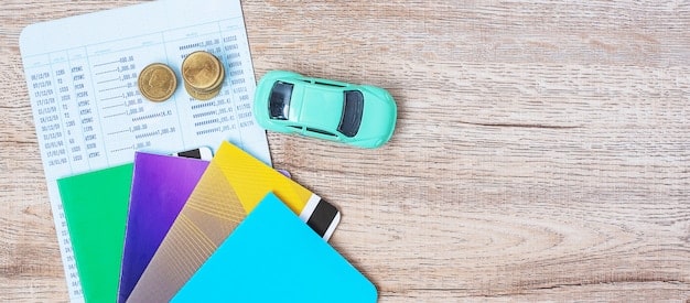 A detailed comparison chart of various car loan options, highlighting interest rates, monthly payments, and total cost. The chart includes options for loans without income verification.