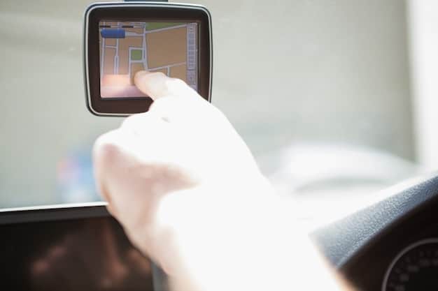 A close-up of a car's dashboard with a GPS anti-theft tracking device installed, showing its effectiveness in preventing vehicle theft in Mexico. The image should have good lighting and highlight the device's features.