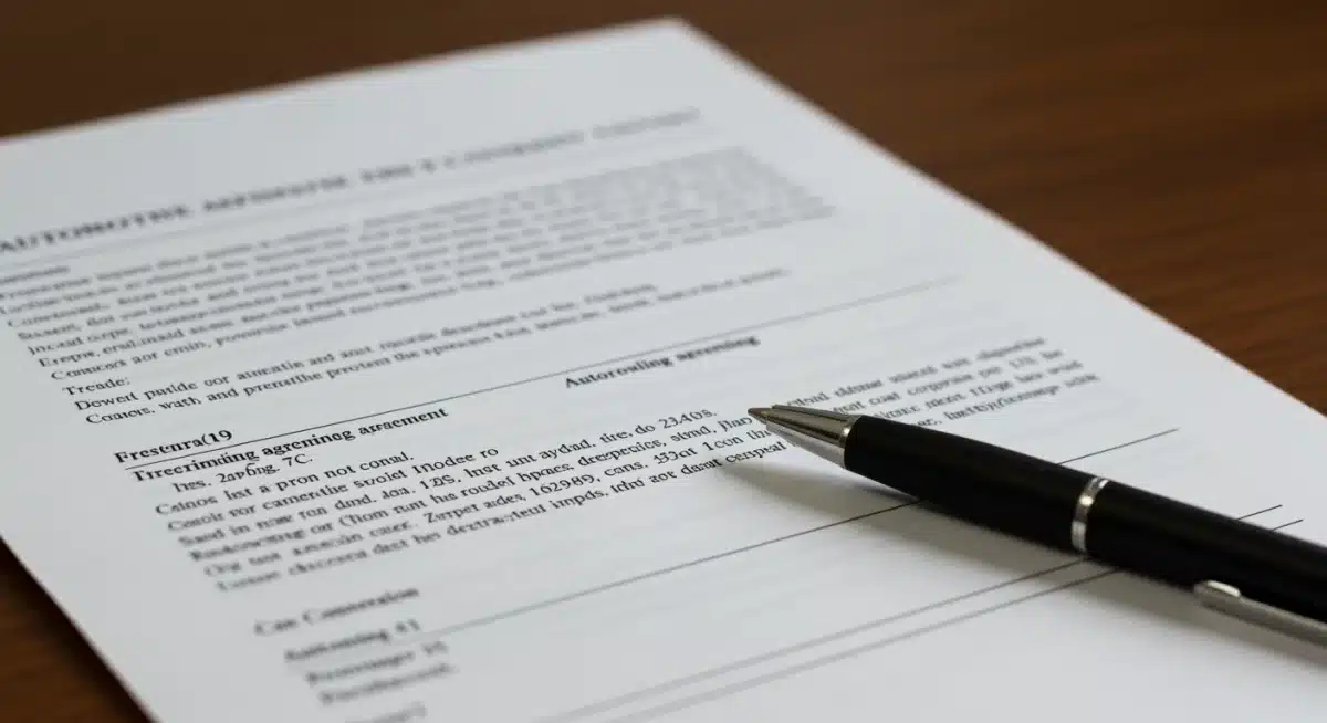 Detalle de un contrato de financiamiento automotriz con términos y condiciones.