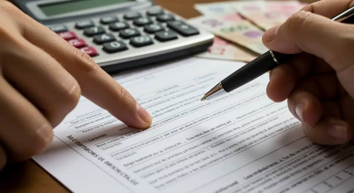 Mano señalando una sección de un documento fiscal, enfatizando los beneficios de las deducciones por ahorro para el retiro.