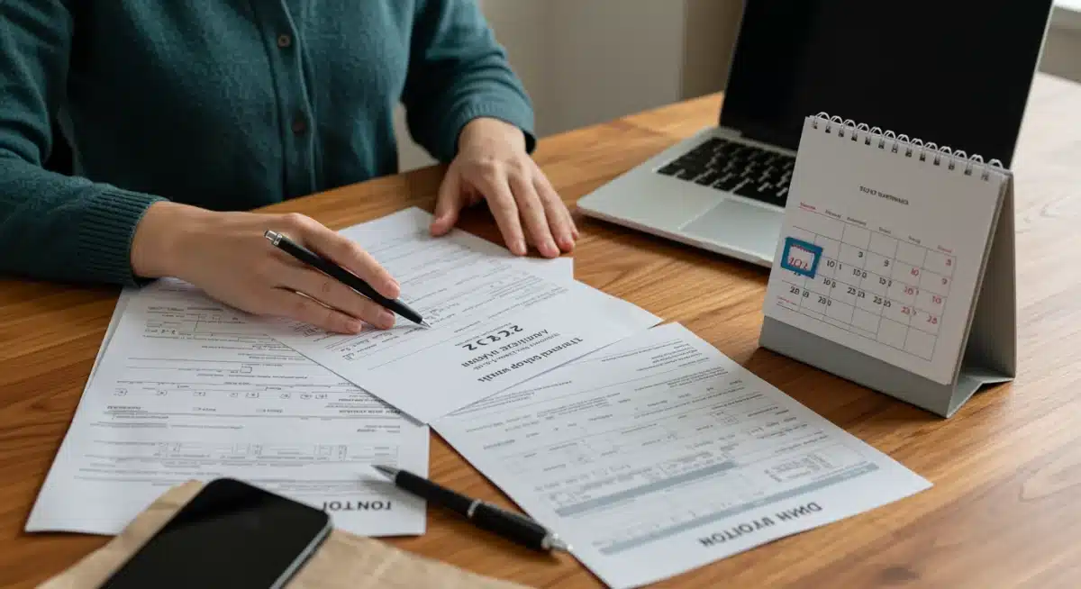 Persona organizando documentos para programas sociales 2025