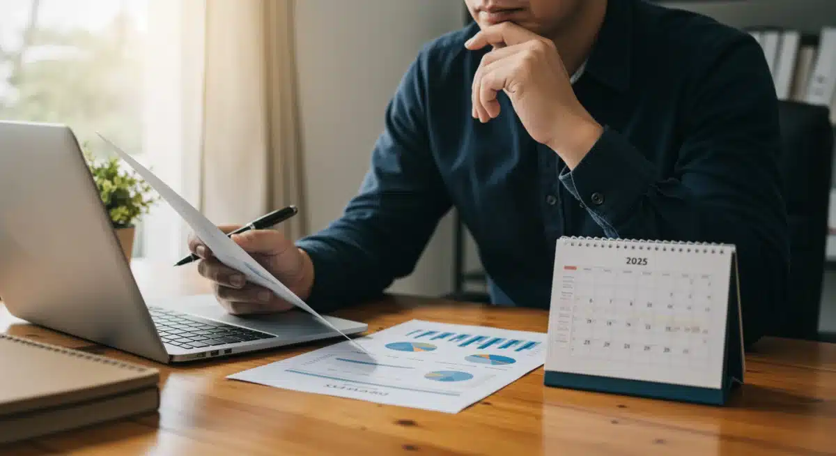 Persona analizando documentos financieros para la planificación de su pensión.