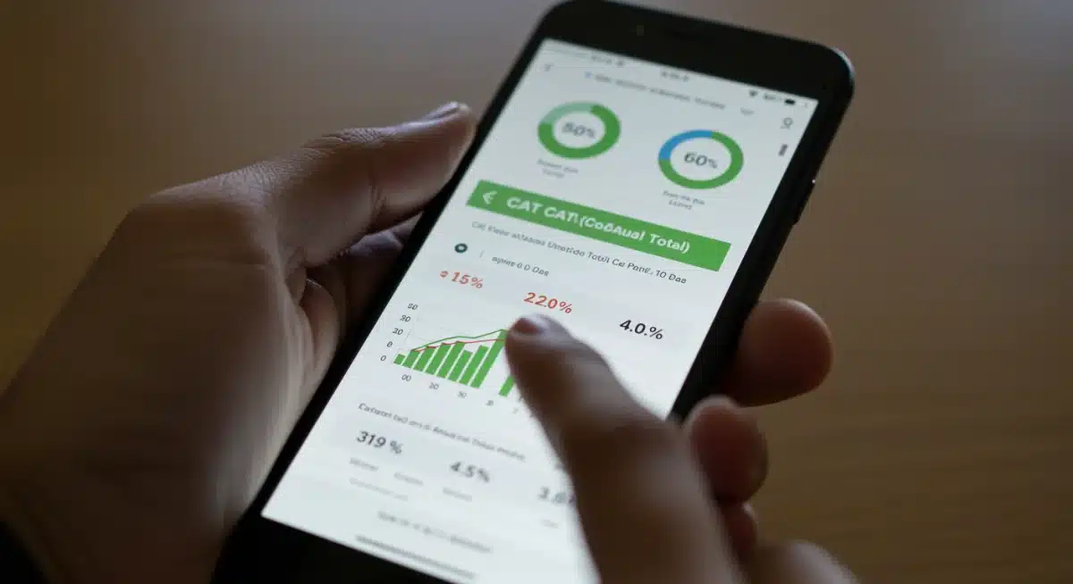 Pantalla de smartphone con comparativa de CAT en financiamiento automotriz para 2025.