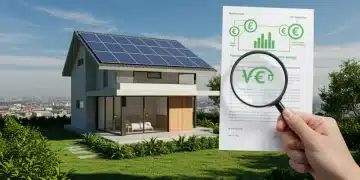 Casa ecológica moderna con paneles solares, simbolizando los créditos hipotecarios verdes en México.