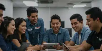 Jóvenes Construyendo el Futuro 2026: Nuevas Reglas y Aumento del 15% Jóvenes mexicanos participando activamente en un taller de capacitación laboral, simbolizando el futuro y las oportunidades del programa.