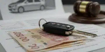 Llaves de auto sobre billetes mexicanos, representando las nuevas regulaciones de crédito automotriz en México 2025.