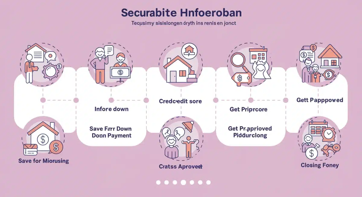 Infografía de hitos clave para obtener un crédito hipotecario en México.