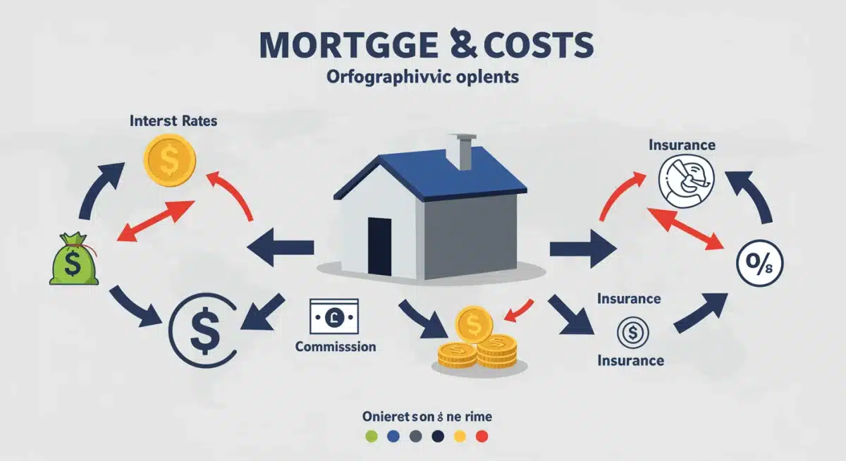 Infografía detallada de costos de crédito hipotecario y puntos de ahorro potencial en México.