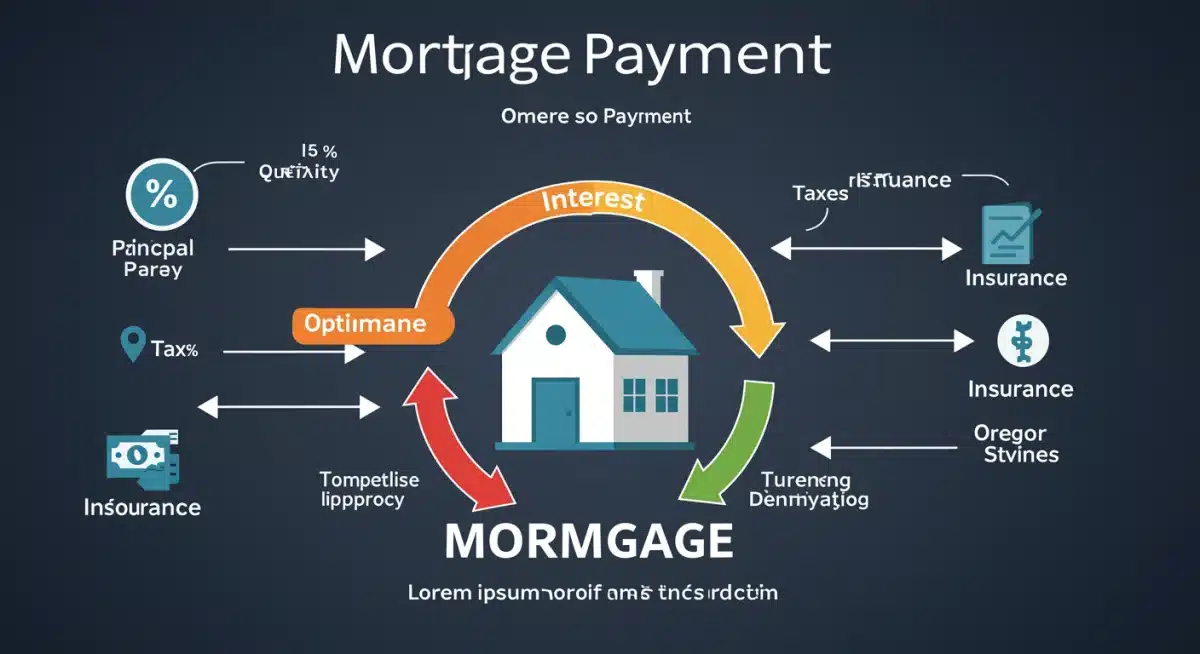 Infografía detallada de componentes de pago de crédito hipotecario y estrategias de optimización.