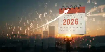 Gráfica de crecimiento de inversiones para Afores en 2026, con símbolos financieros y un calendario.