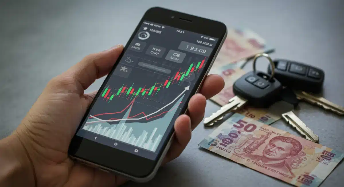 Gráficos de tasas de interés afectando el crédito automotriz en México