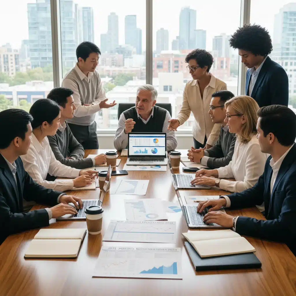 Grupo de personas dialogando sobre estrategias de crédito hipotecario y planificación financiera.