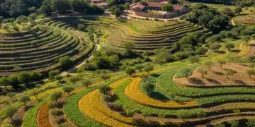 Paisaje agrícola reforestado en México, mostrando el impacto de Sembrando Vida.