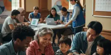 Personas de diversas edades revisando documentos para programas sociales 2026