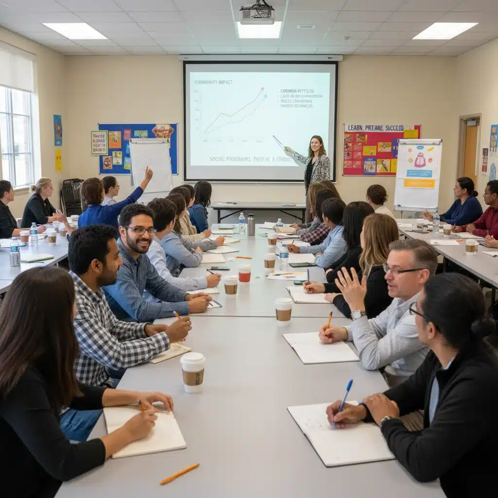Taller comunitario sobre programas sociales con personas aprendiendo