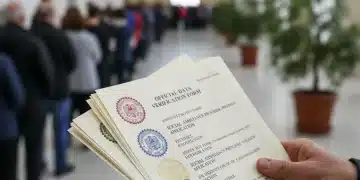 Manos sosteniendo documentos oficiales para verificación de programas sociales