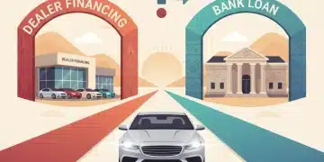Comparativa de opciones de financiamiento automotriz: agencia versus banco para compra de auto nuevo en México.