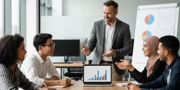 Jóvenes construyendo el futuro, capacitándose en un entorno moderno y colaborativo.