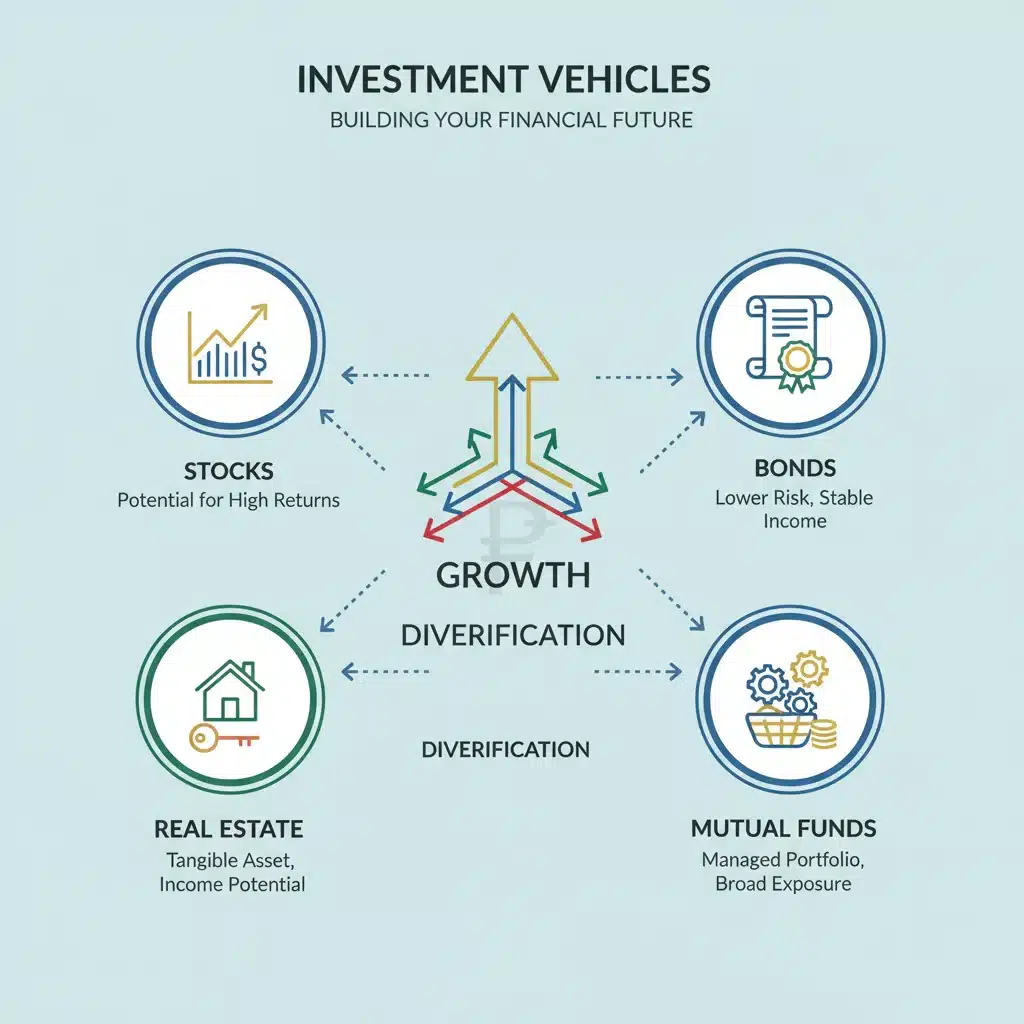Infografía de opciones de inversión para el retiro en México.