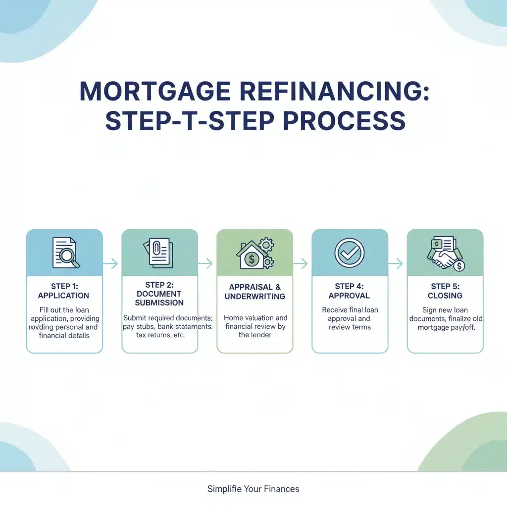 Infografía detallada del proceso de refinanciamiento hipotecario paso a paso