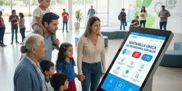Familia mexicana registrándose en la Ventanilla Única de Programas Sociales 2026